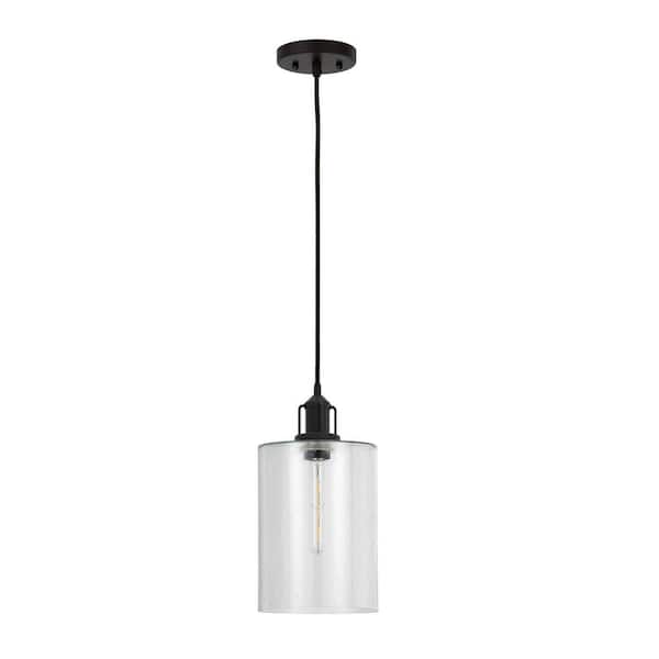 Meyer&Cross Nora Blackened Bronze Pendant with Seeded Glass Shade