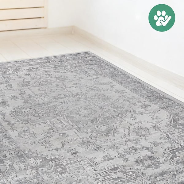 2 ft. x 8 ft. Silver Rectangle for Bedroom, Dining Room, Living Room Area Rug