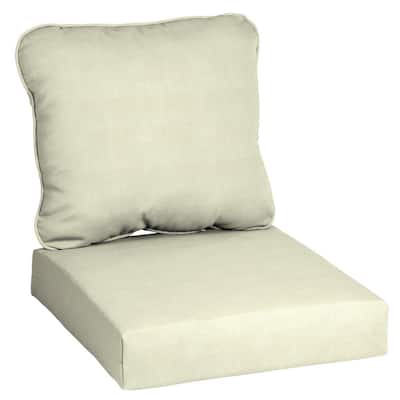 Oatmeal Outdoor Cushions Patio Furniture The Home Depot - Patio Chair Cushions With Rounded Back