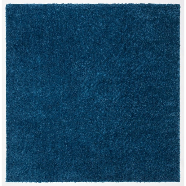 SAFAVIEH August Shag Navy 3 ft. x 3 ft. Square Solid Area Rug