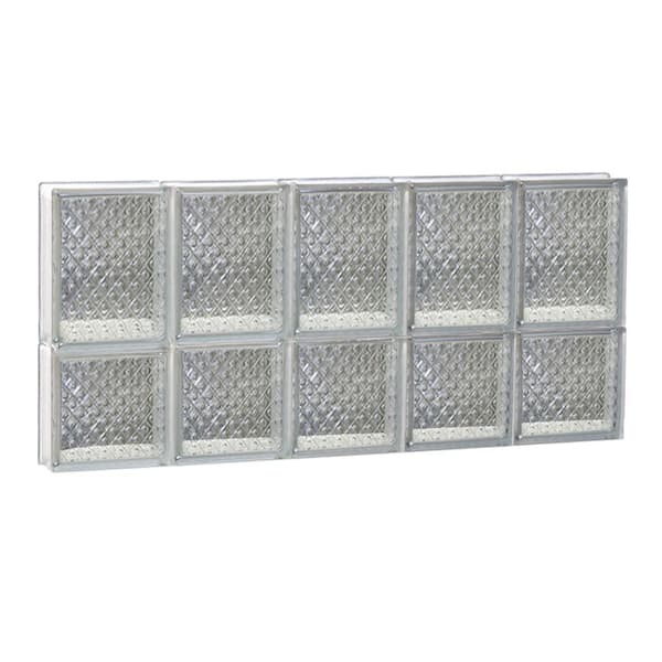 Clearly Secure 28.75 in. x 13.5 in. x 3.125 in. Frameless Diamond Pattern Non-Vented Glass Block Window