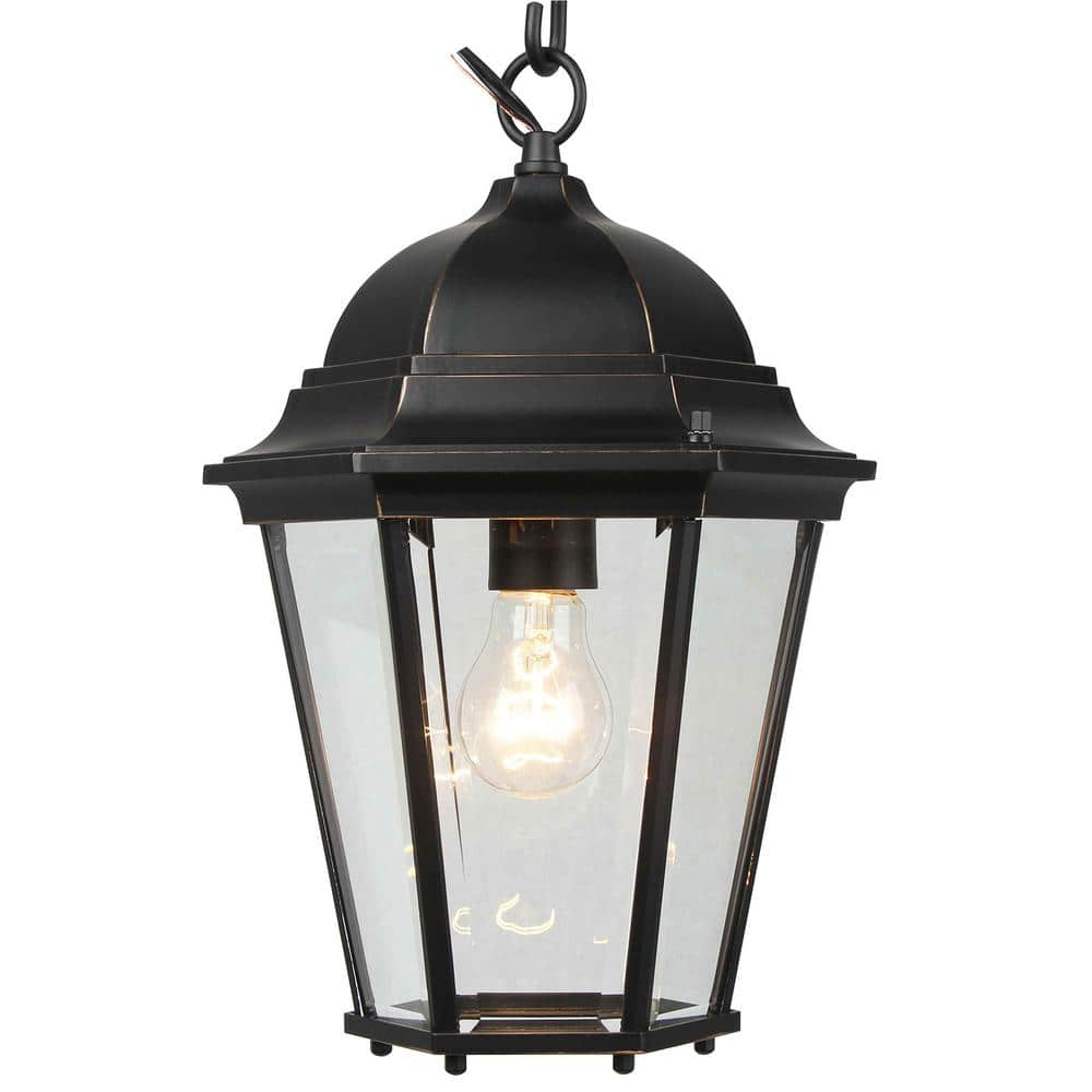 1-Light Imperial Black Outdoor Pendant Light EL506MHIB - The Home Depot