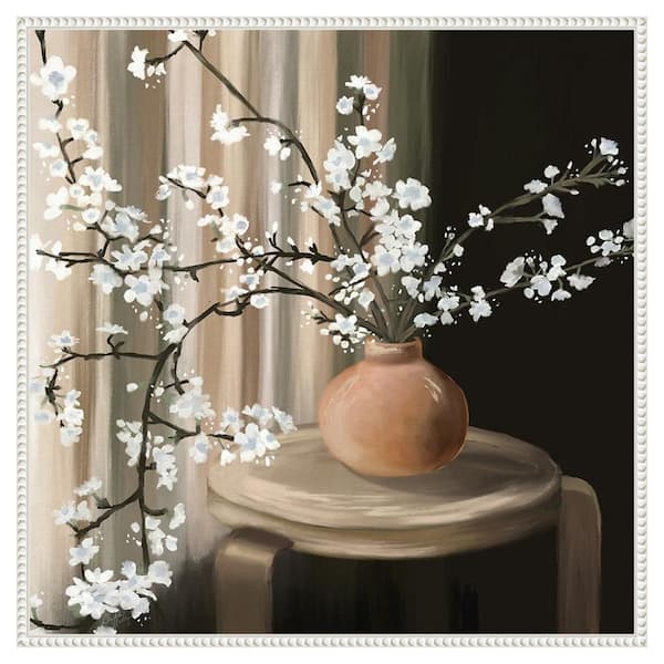 Amanti Art "Still Life Blossoms" by Elizabeth Medley 1-Piece Floater Frame Giclee Home Canvas Art Print 30 in. x 30 in.