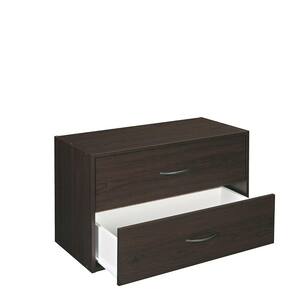 24 in. W Espresso Base Organizer with drawers for Wood Closet System