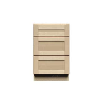 Lancaster Shaker Assembled 12 in. W x 21 in. D x 33 in. H Bath Vanity Cabinet Without Top with 3-Drawers in Natural Wood