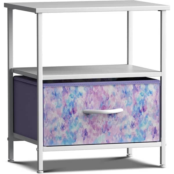 Purple Tie-dye 1-drawer 15.75 in. Wide Dresser without Mirror