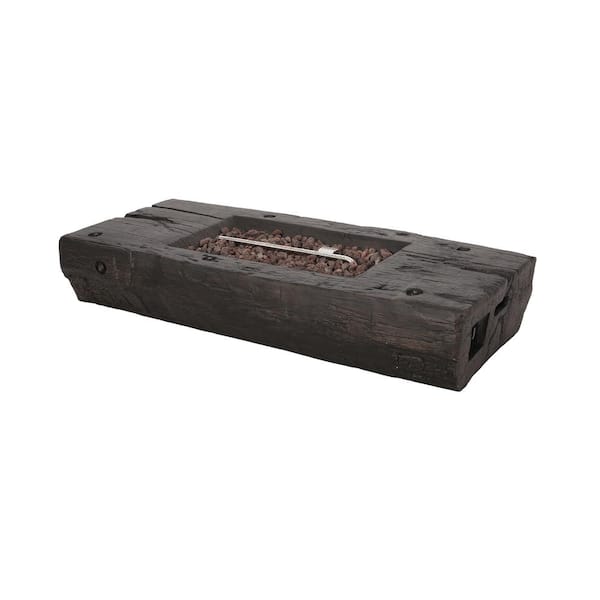 Noble House Barnes Brown Wood Stone Fire Pit (No Tank Holder) 83218