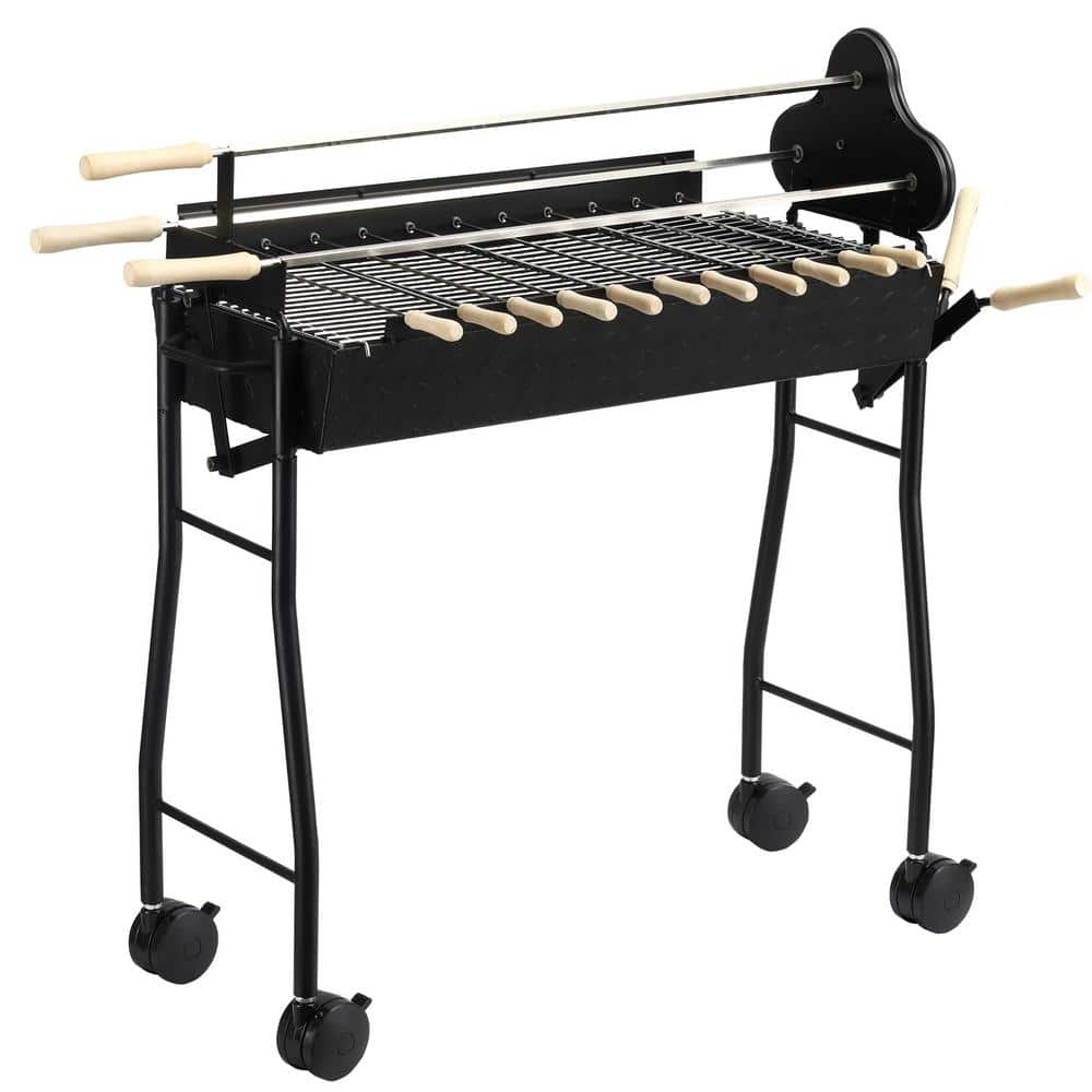 Black Outdoor Cooking Grill Cart Portable Charcoal BBQ Grills Steel   Grill Carts Ml W2225141357 64 1000 