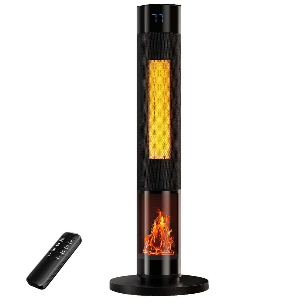 1500 BTU PTC Ceramic Heater Black Electric Oscillating Tower Patio Heater with Thermostat and Remote, 1 Piece price history on PriceWatchPro