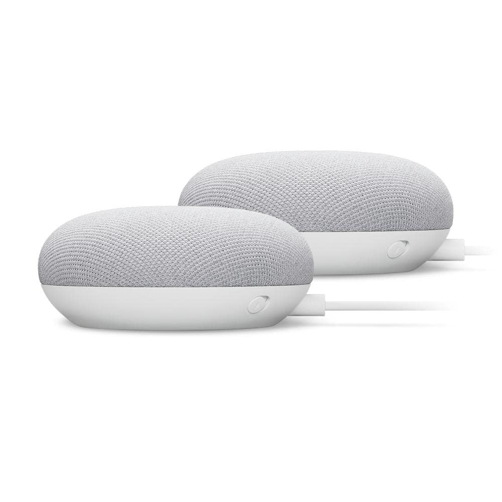 Google Nest Mini (2nd Gen) - Smart Home Speaker with Assistant in Chalk (2-Pack) GA01951 - The Home Depot