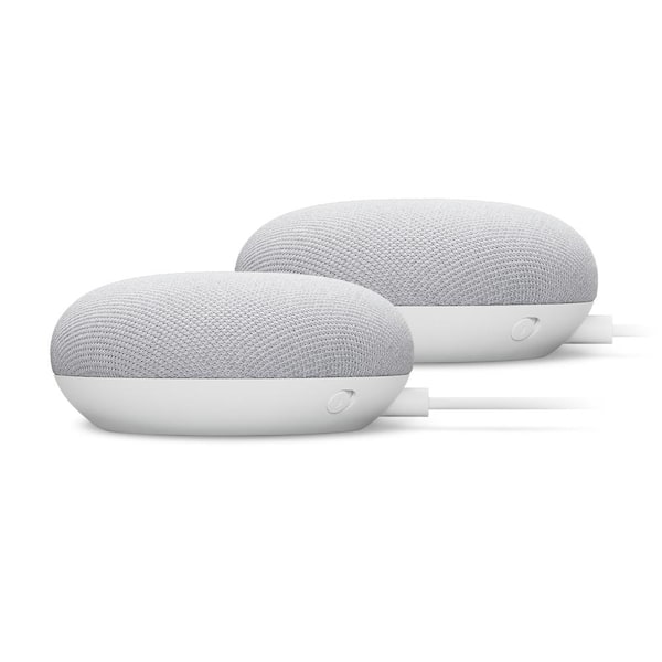 Jet væsentligt Port Google Nest Mini (2nd Gen) - Smart Home Speaker with Google Assistant in  Chalk (2-Pack) GA01951 - The Home Depot