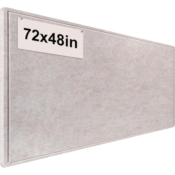 Large Foldable 72 x 48 in. Felt Bulletin Board Alternative with 36 Pushpins Self-Adhesive Vision Board Light Khaki
