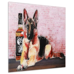 Dog Set Glass Wall Art Printed on Frameless Free Floating Tempered Glass Panel