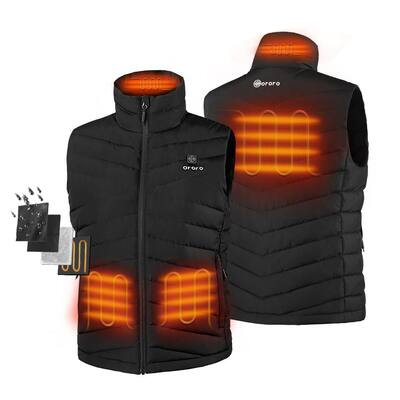 Women's Small Black 7.2-Volt Lithium-Ion-Lightweight Heated Down Vest with 800 Fill Power Down and One 5.2 Amp Battery