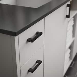 Dual Mount Industrial Insert 3 or 3-3/4 in. (76/96 mm) Matte Black Cabinet Drawer Pull
