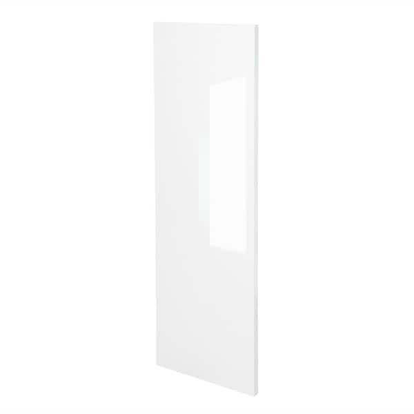 Cambridge White Gloss Slab Style Wall Kitchen Cabinet End Panel (12 in W x 0.75 in D x 42 in H)