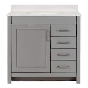 Westcourt 31 in. W x 22 in. D x 39 in. H Single Sink Bath Vanity in Sterling Gray with Pulsar Stone Composite Top