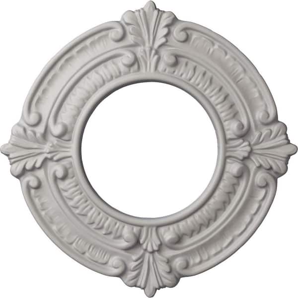 Ekena Millwork 5/8 in. x 9 in. x 9 in. Polyurethane Benson Ceiling Medallion, Ultra Pure White