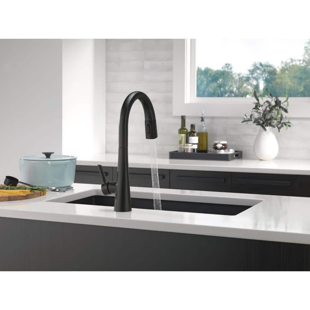 Matte Black Stainless Steel Pull-Down Kitchen Faucet