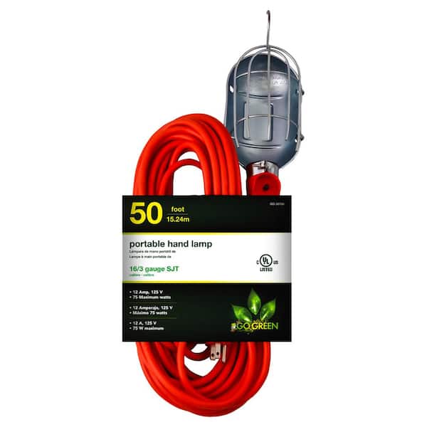 50 ft. 16/3 Metal Drop Light with Side Socket