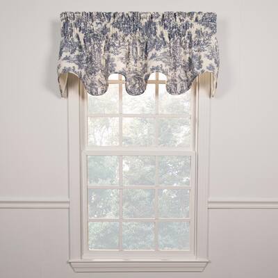 Ellis Curtain Victoria Park Toile 12 in. L Cotton Tailored Valance in ...