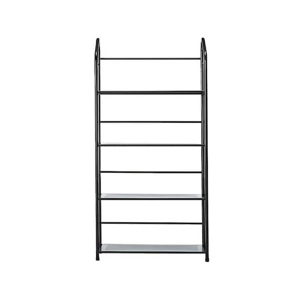 49 in. Tall Black Metal 4 Shelf Standard Bookcase