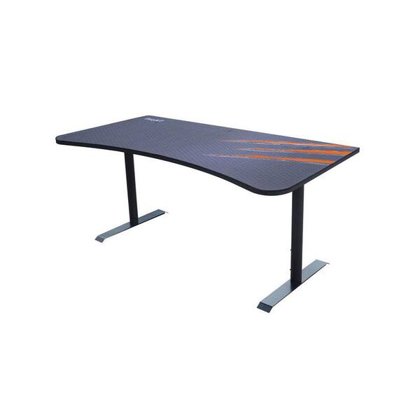 ProHT 63 in. Rectangular Black/Orange Computer Desk with Adjustable Height Feature