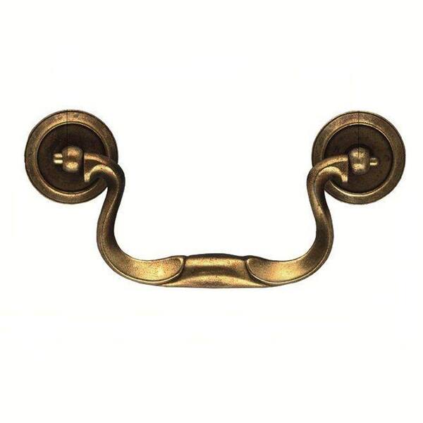 HICKORY HARDWARE 4 in. Center-to-Center Brown Windsor Antique Furniture Bail Pull