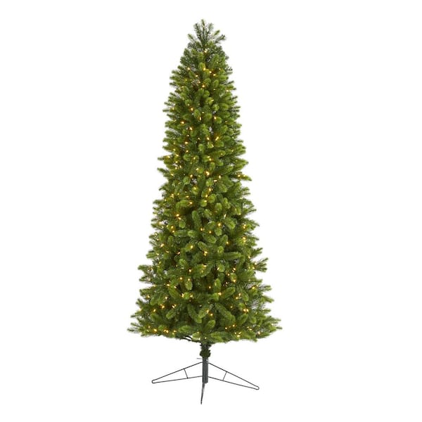 Nearly Natural 6.5' Slim Christmas Tree w/Remote Control 