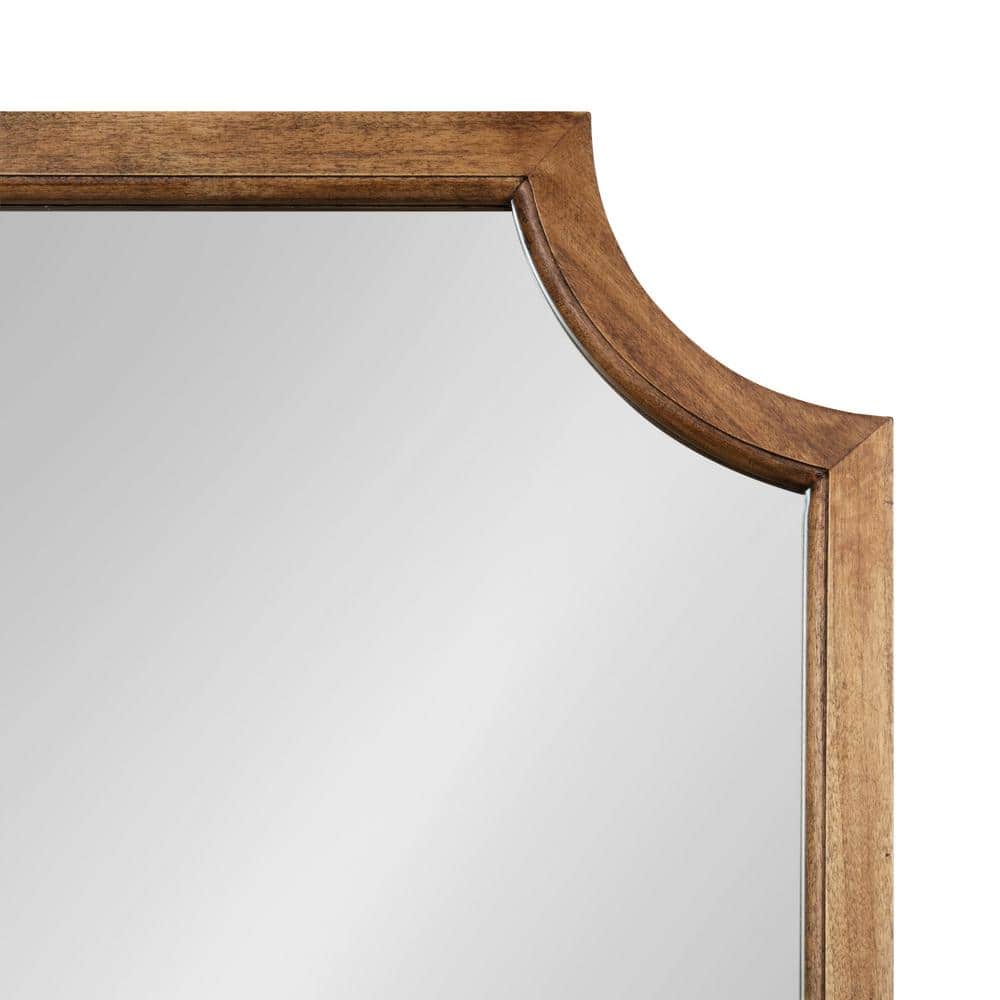 Rustic Brown Full Length Scalloped Wood Vanity Mirror