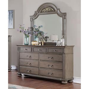 Stablewatch 9-Drawer Gray 64 in. Wide Dresser with Mirror