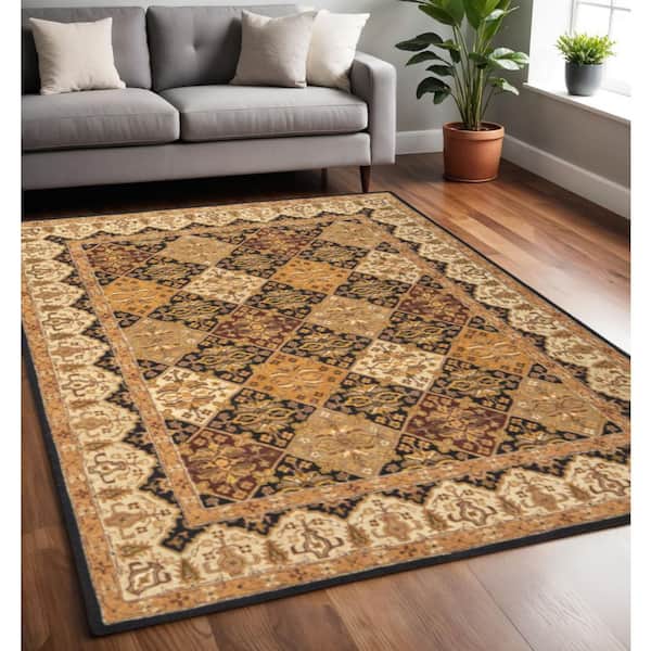 Black 5 x 8 ft. Tufted Geometric Rectangle Indoor Area Rug