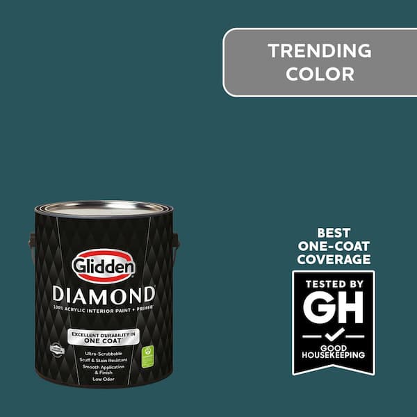 Glidden Diamond 1 gal. PPG1148-7 Deep Emerald Semi-Gloss Interior Paint with Primer