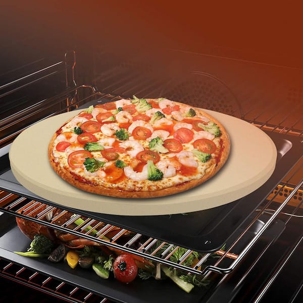 Wudkey 12 in. Heavy Duty Cordierite Pizza Grilling Stone, Baking