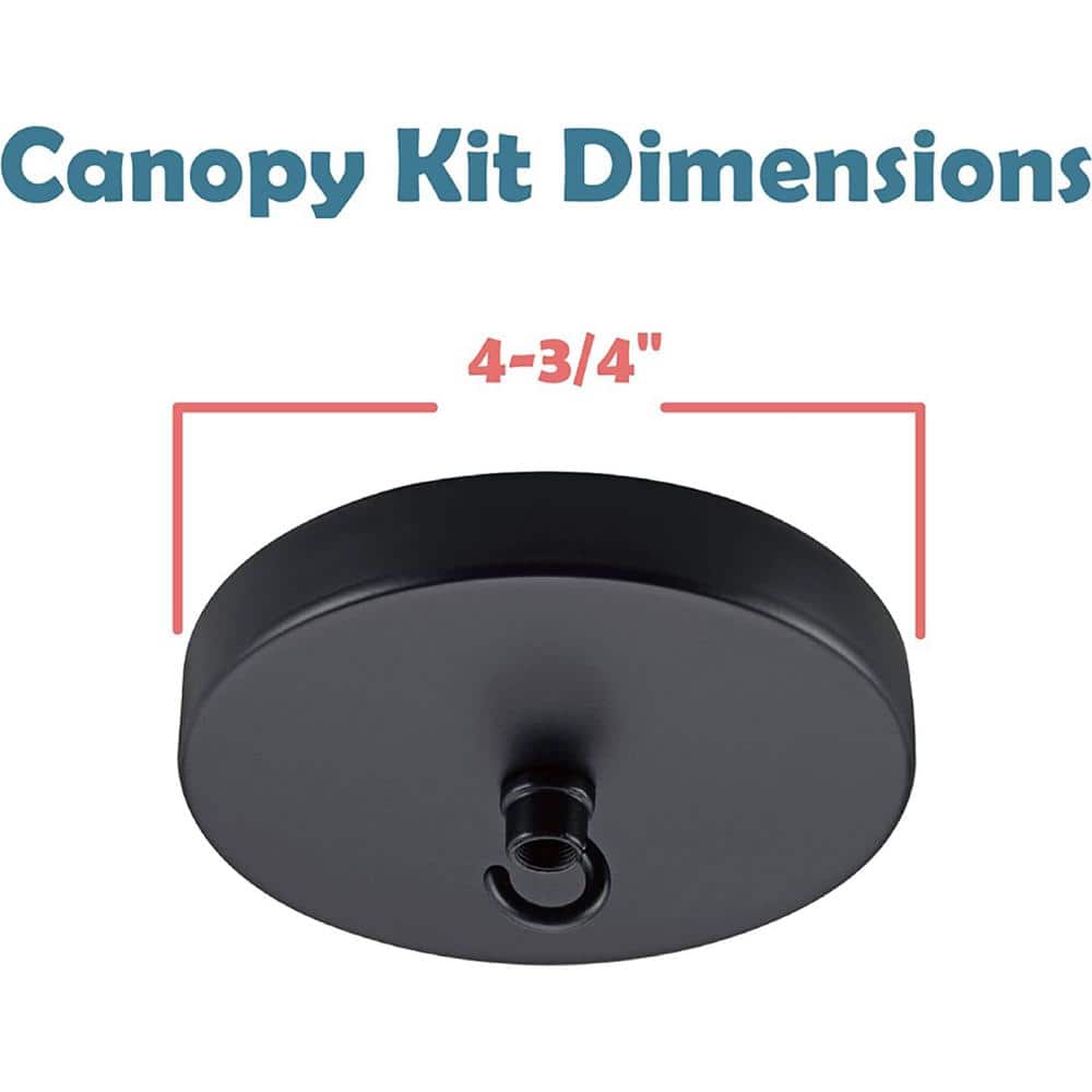 Matte Black Metal Chandelier Fixture Canopy Kit, 4.75" Diameter, 2 Pack