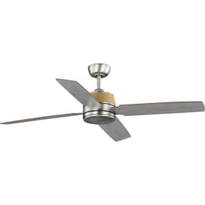 Shaffer II 56 in. Indoor/Outdoor Integrated LED Antique Nickel Coastal Ceiling Fan with Remote for Living Room