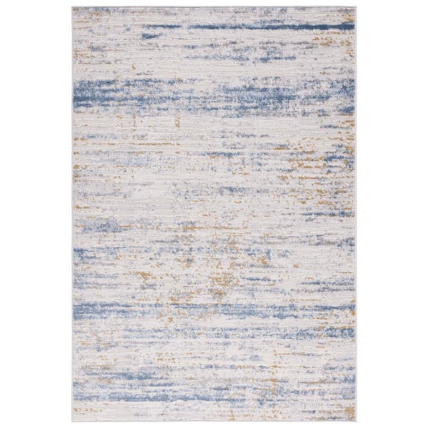 Palma 2 ft. x 4 ft. Beige/Light Blue Abstract Ikat Area Rug