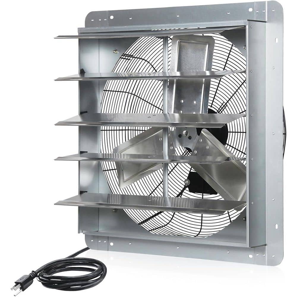 KIWDZFU 4200 CFM Silver Electric Wall Mount Shutter Exhaust