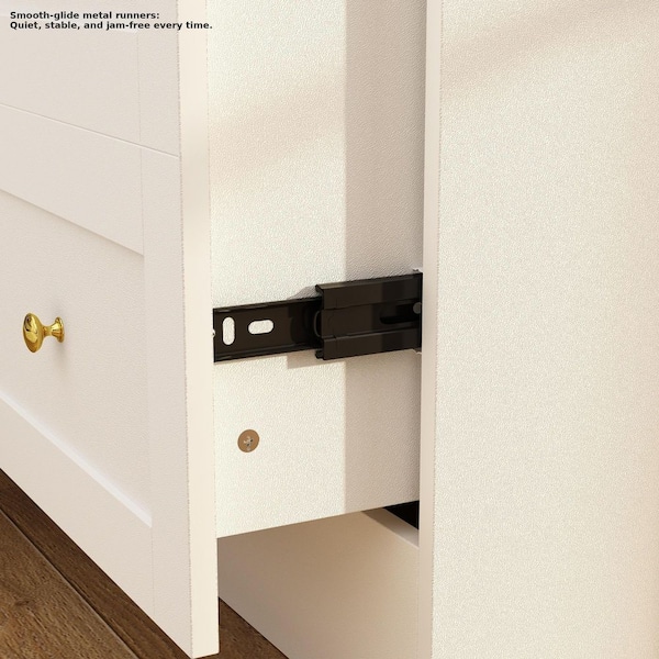 FUFU&GAGA White Wood 63 in. W 4-Door Large Wardrobe Armoires