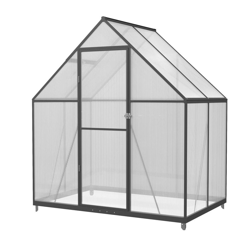 6 ft. W x 4 ft. D x 6.5 ft. H Greenhouse for Outdoors, Polycarbonate Greenhouse with Quick Setup Structure and Roof Vent price history on PriceWatchPro