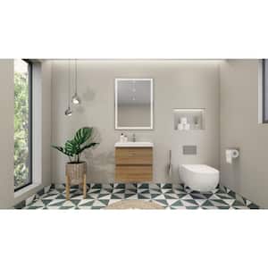 Bohemia 24 in. W Bath Vanity in Natural Oak with Reinforced Acrylic Vanity Top in White with White Basin