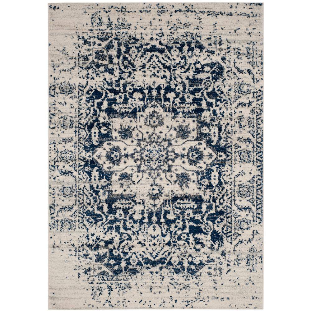 Madison Cream/Navy 5 ft. x 8 ft. Distressed Border Area Rug price history on PriceWatchPro