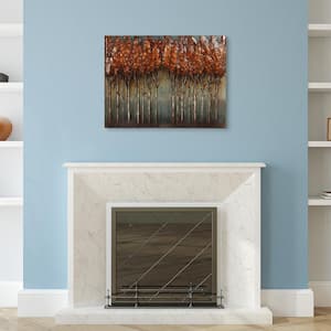 30 in. x 40 in. "Sunset Ground" Mixed Media Iron Hand Painted Dimensional Wall Art