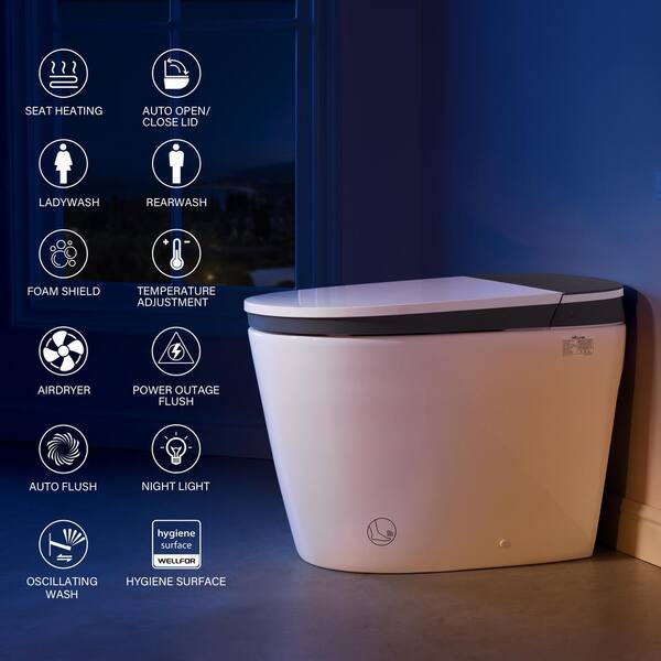 Unbranded Elongated ADA LED Smart Bidet Toilet with Auto Features