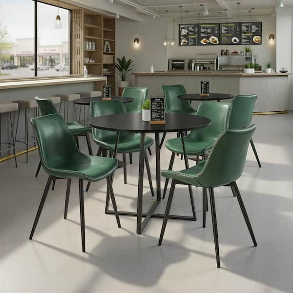 Lumisource Black and Green Durango Vintage Faux Leather Dining
