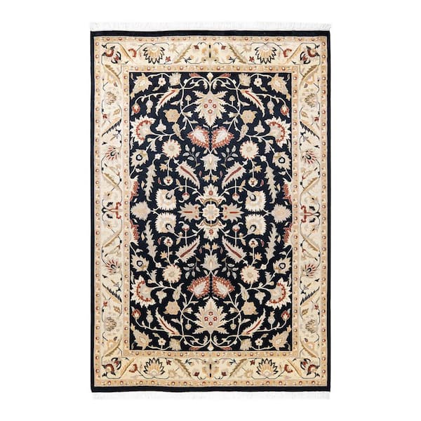 Solo Rugs Mogul One-of-a-Kind Traditional Black 4 ft. 1 in. x 6 ft. 3 in. Oriental Area Rug