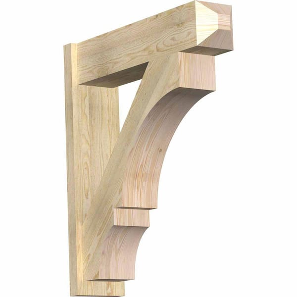Ekena Millwork 8 in. x 36 in. x 32 in. Douglas Fir Balboa Craftsman Rough Sawn Outlooker