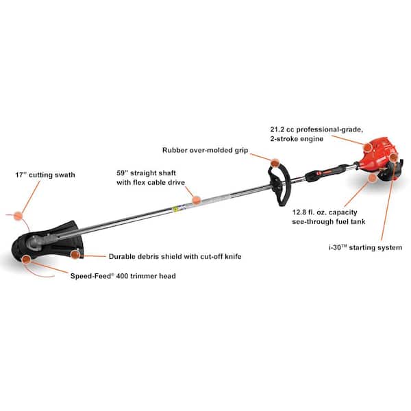 ECHO - 21.2 cc Gas 2-Stroke Straight Shaft String Trimmer