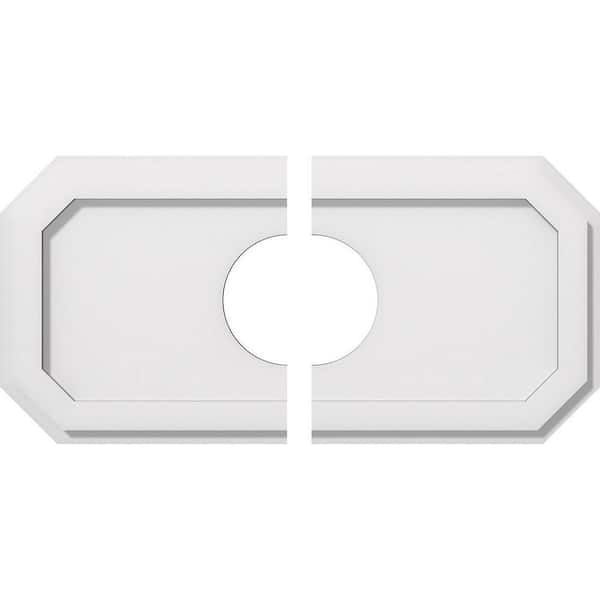 Ekena Millwork 22 in. x 11 in. x 1 in. Emerald Architectural Grade PVC Contemporary Ceiling Medallion (2-Piece)
