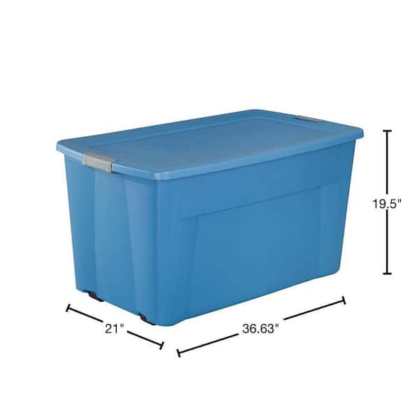 https://images.thdstatic.com/productImages/fba7eb59-3c19-44f7-af56-4d96acd3ac8f/svn/lapis-with-titanium-latches-sterilite-storage-bins-19481004-40_600.jpg